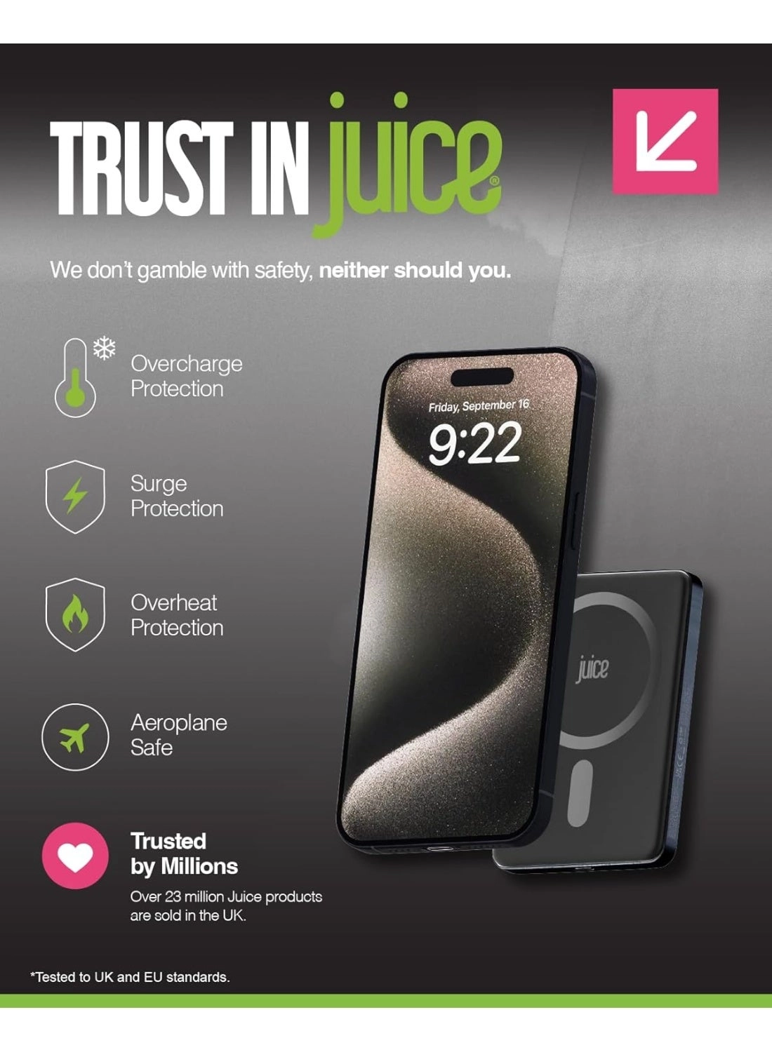 Magnetic Wireless Power Bank - 5000mAh 15W Fast charging