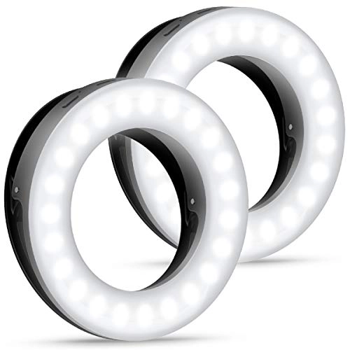 Selfie Ring Light - 40 LEDs USB Rechargeable 2 Pack