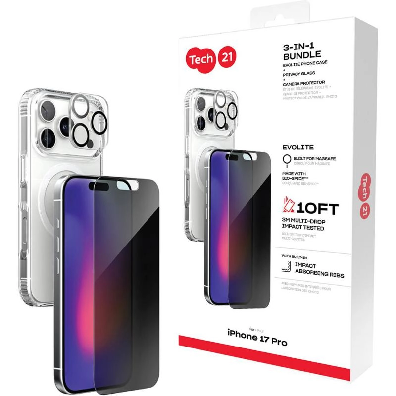 Evo + Privacy Impact Glass + Camera Lens Protector Case with MagSafe for iPhone 17 Pro Max