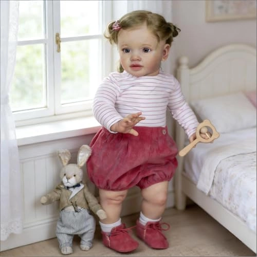 Pippa Reborn Baby Doll - 26 inch Cotton Vinyl Hand-rooted Curly Hair Ages 3+