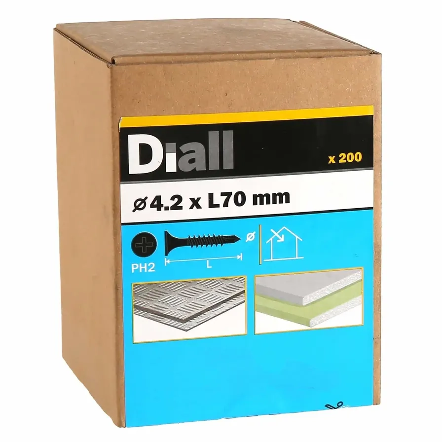 Diall Carbon Steel Plasterboard Screw Pack 4.2mm 70mm