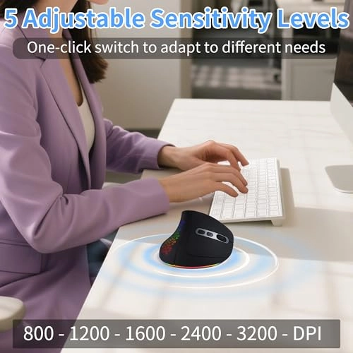 Vertical Ergonomic Mouse - Bluetooth & Wireless Dual Modes