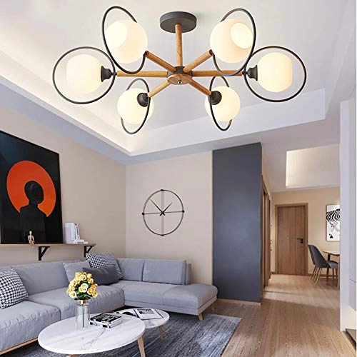 Farmhouse Wood Oak Chandelier