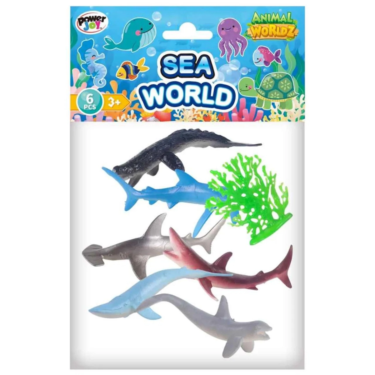 Sea World Collectable Animal Toy - (ALGT-555A-6) 6 pcs