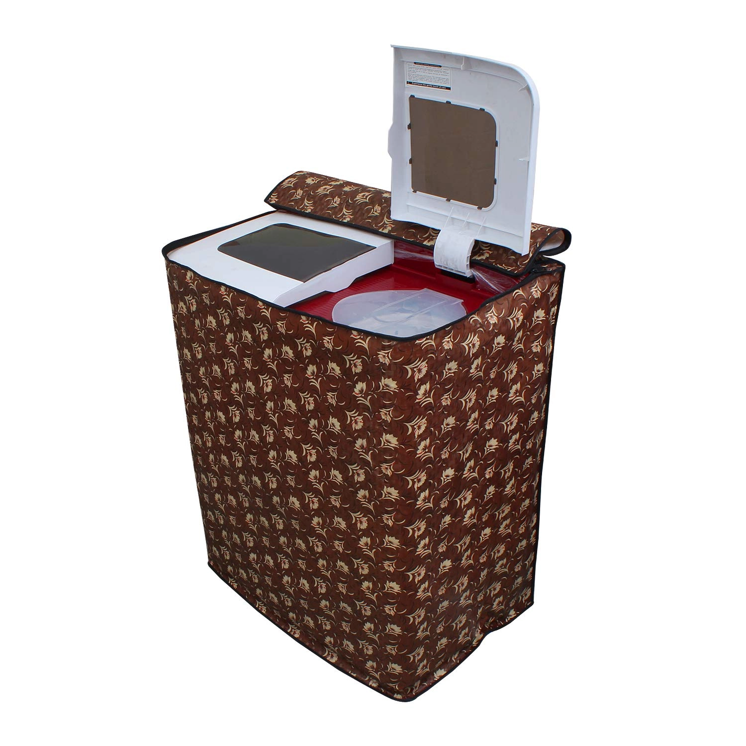 Lithara Washing Machine Cover - Brown Semi Automatic Waterproof