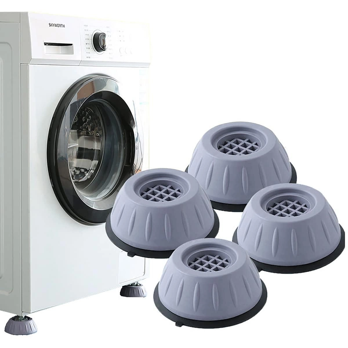 ALMEKAQUZ Washing Machine Foot Pad - 4 piece(s) Grey