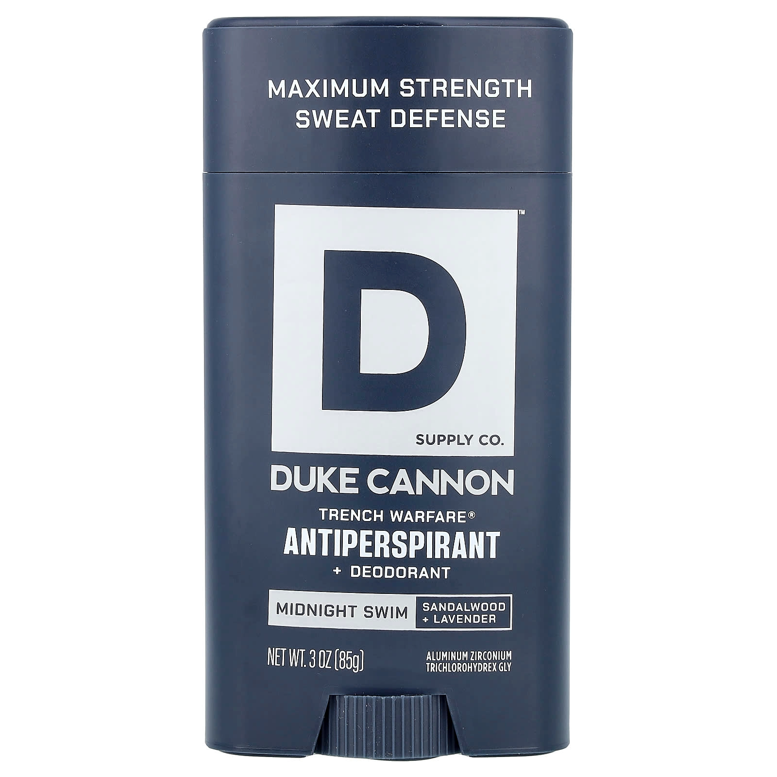 Duke Cannon Supply Co. Trench Warfare® Antiperspirant + Deodorant - Midnight Swim, Sandal Wood + Lavender 3 oz (85 g)