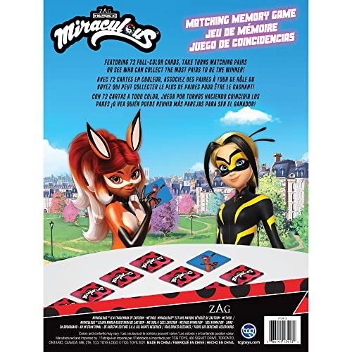 Miraculous Ladybug Memory Matching Card Game - 36 months - 14 years 72 pieces