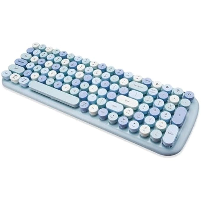 Ergonomic Wireless Rechargeable Bluetooth Keyboard - Wired/Wireless