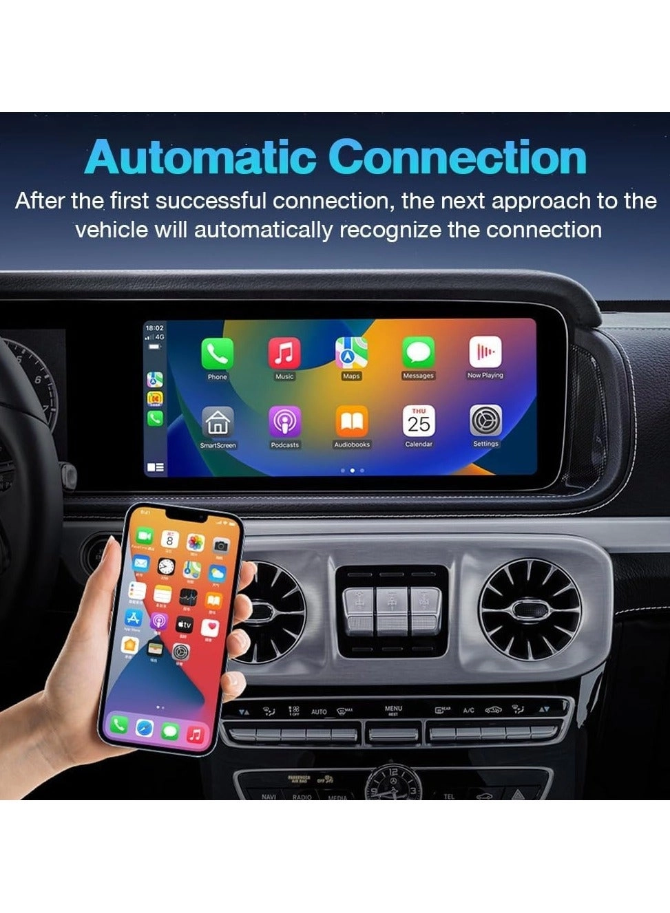 Wireless CarPlay Adapter - Universal Compatibility iOS 10+ USB-to-USB-C