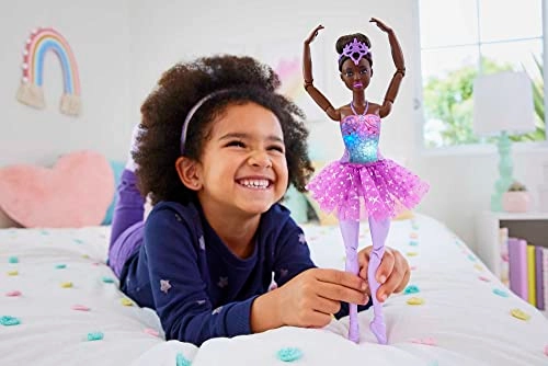 Magical Ballerina Doll - Black Hair Purple Tutu Light-Up Feature