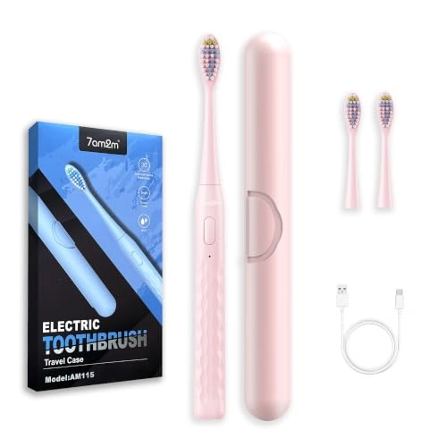 Sonic Electric Toothbrush - 2 Replacement Brush Heads Type-C Rechargeable 1 Charge for 90 Days