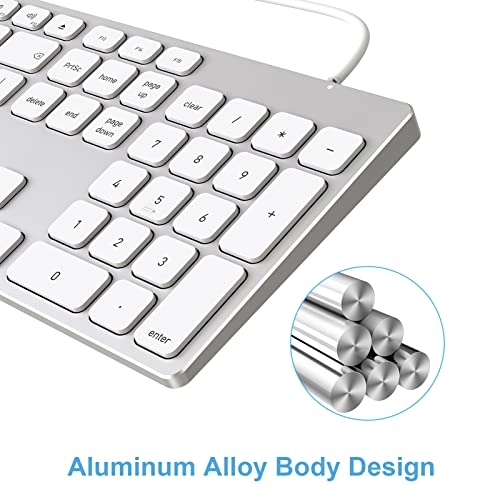 Aluminum USB Wired Keyboard