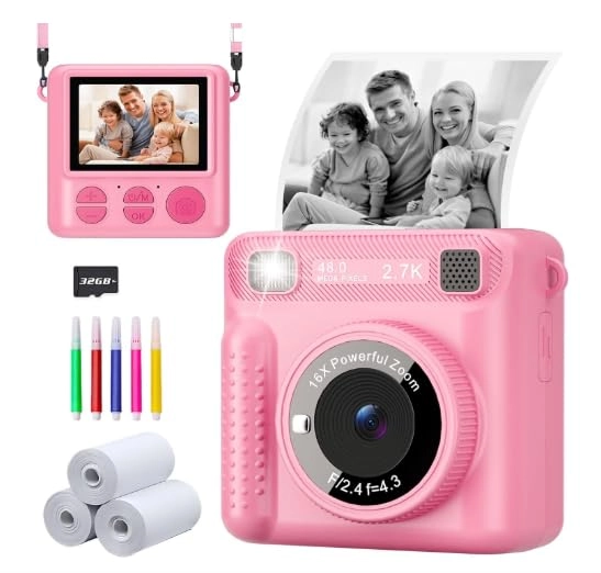BREXEM Instant Print Camera - 1080P 32GB