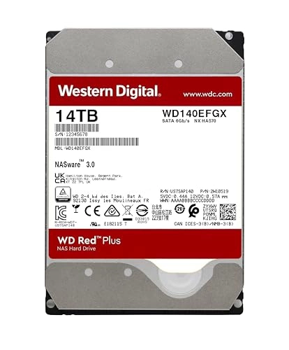 WD Red Plus 3.5" 7200rpm 512MB SATA 6Gb/s (WD140EFGX) - 14TB