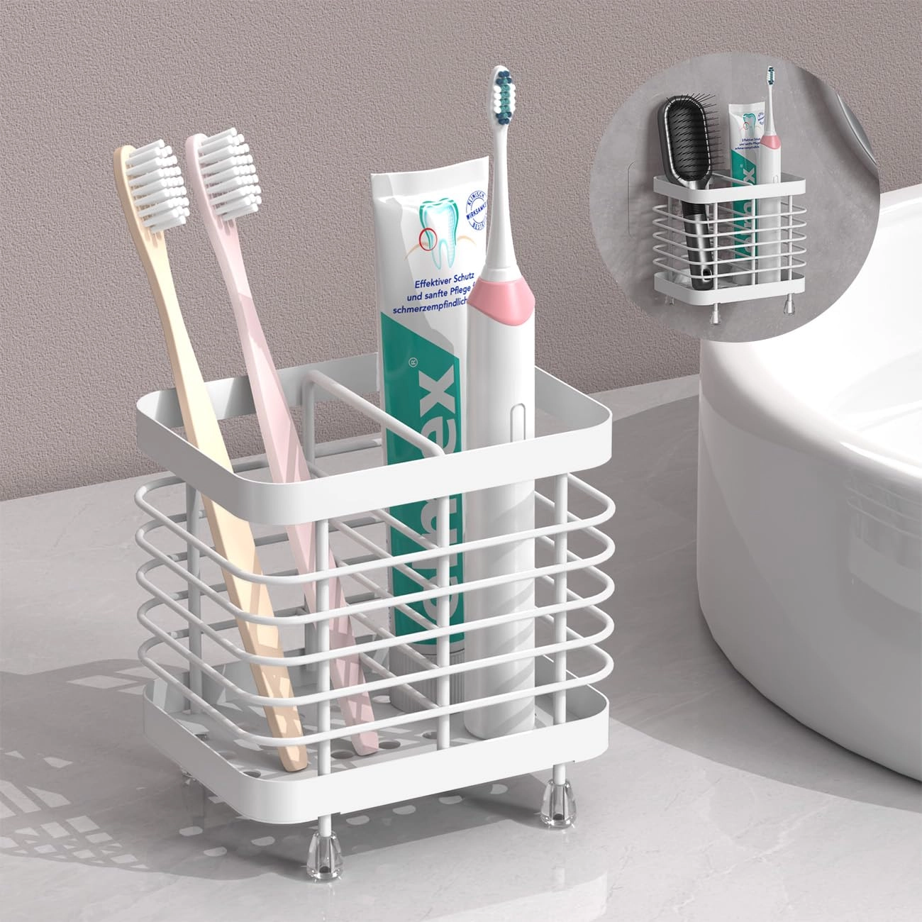 Luxspire Toothbrush Holders - Wall Mounted 2 Slots
