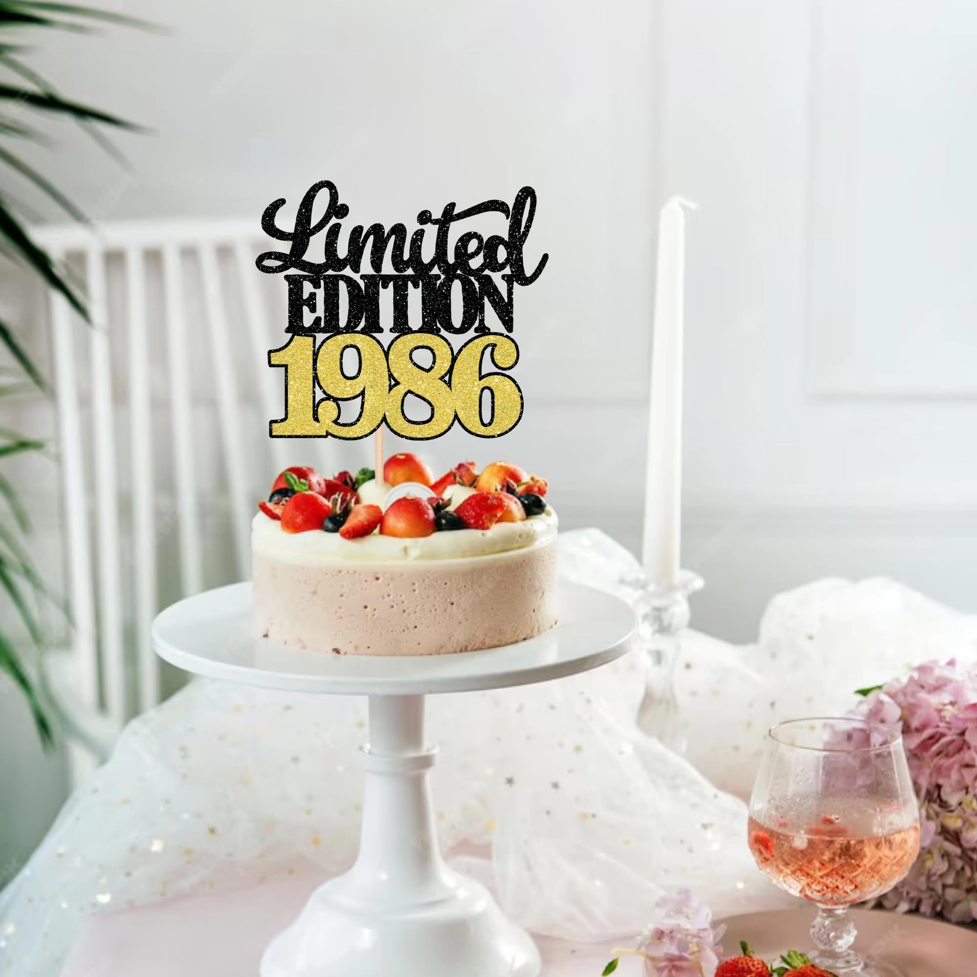 Limited Edition 1986 Cake Topper - 1.0 count Anniversary Birthday