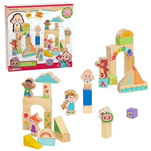 JJ & Friends Wood Block Set - 18 months and up 30 pieces