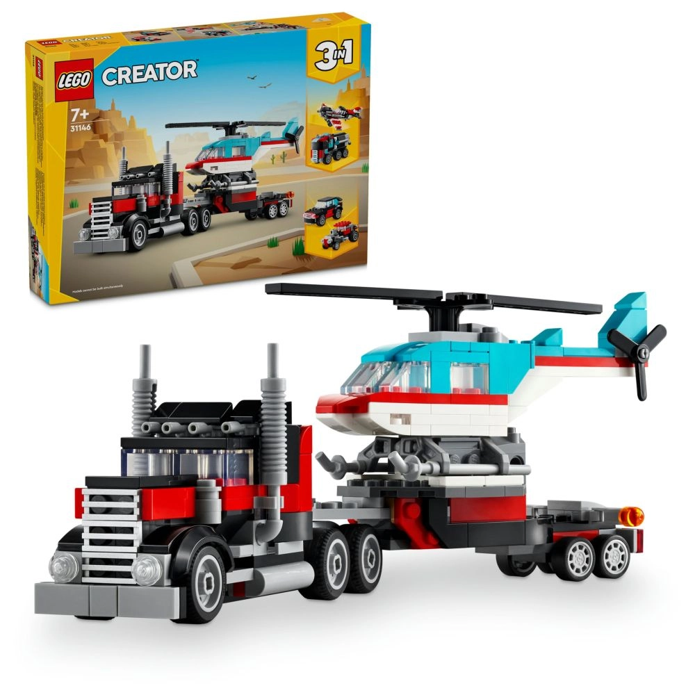 Flatbed Truck With Helicopter - 270 pcs