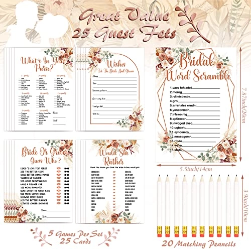 Bridal Shower Game - 145 Pieces