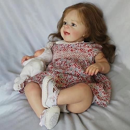 Reborn Baby Doll - 24 Inch Vinyl Cotton Body Pink Yarn Skirt Ages 3+