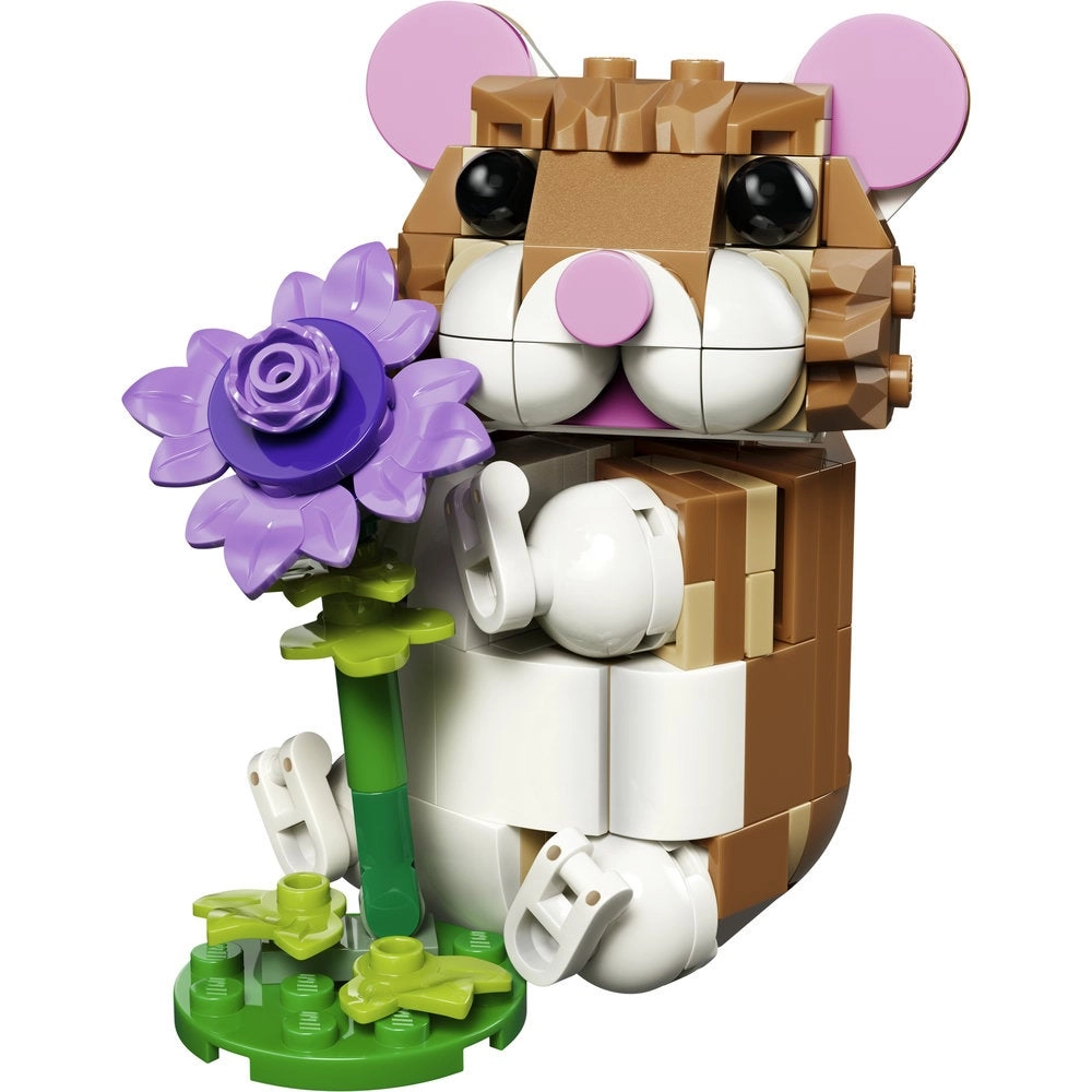 Cute Hamster with a Flower (31376) - 3in1