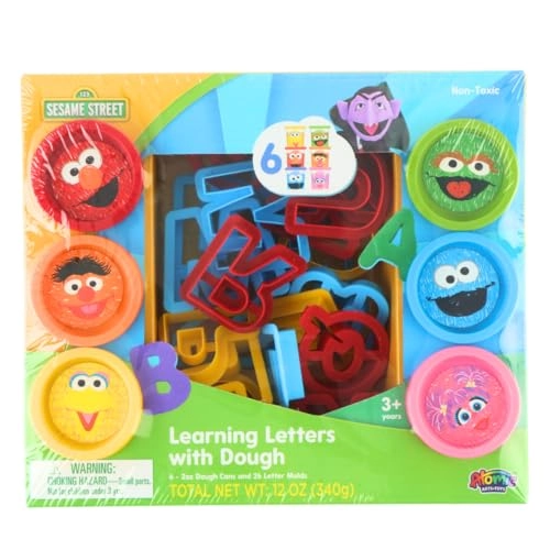 Sesame Street Learning Letters with Dough - 8 1-oz Cans 26 Letter Molds
