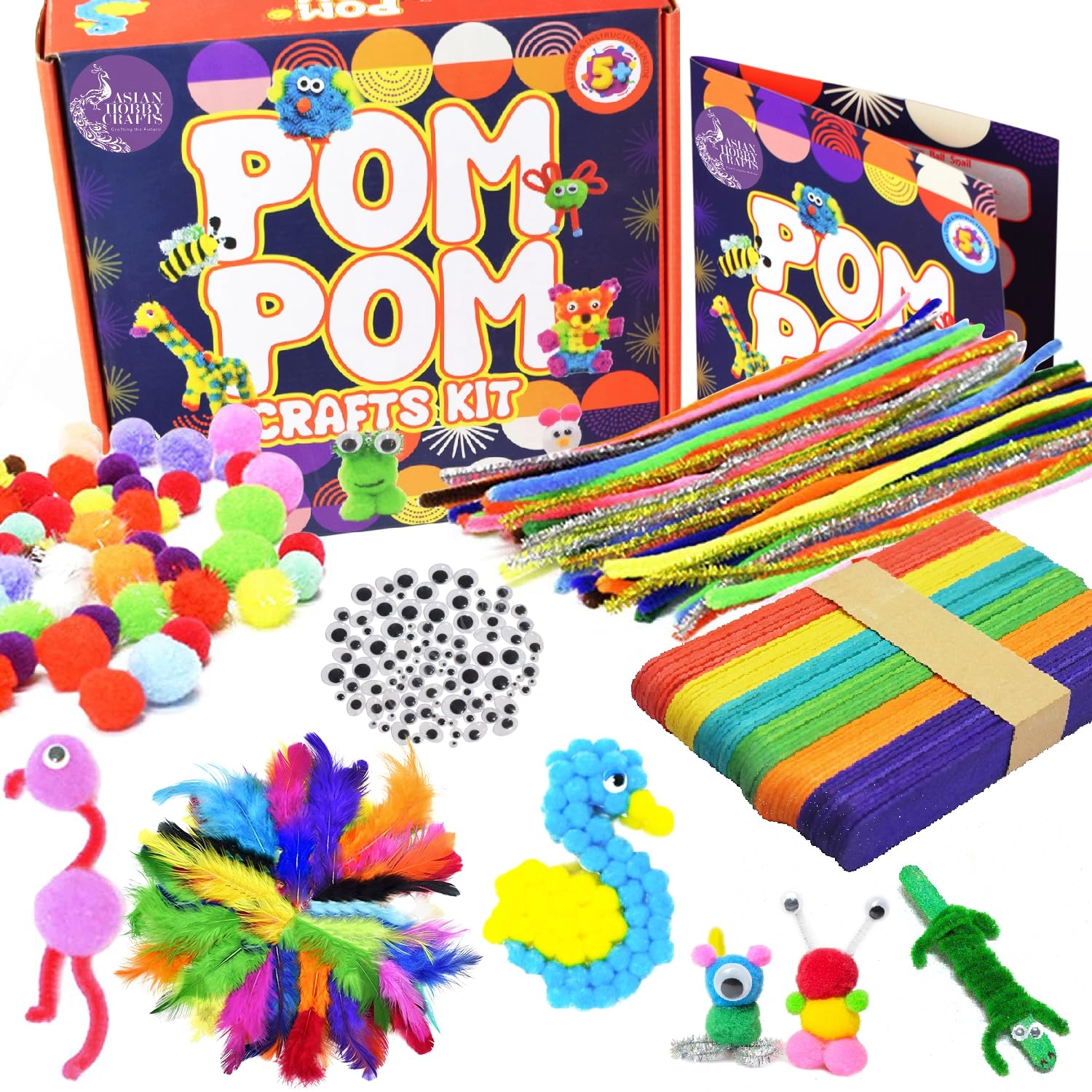 Asian Hobby Crafts Pom Pom Crafts Kit - 1