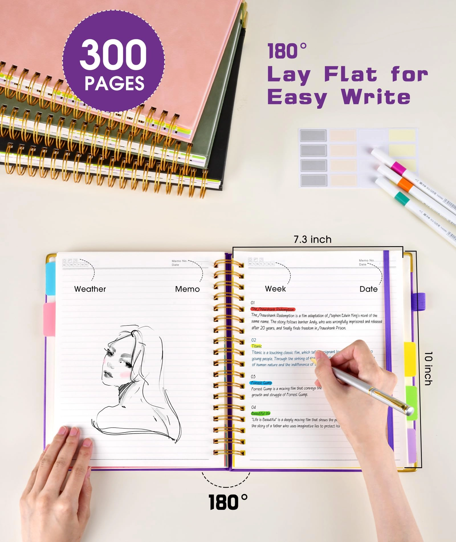 Spiral Notebook Large Hardcover - Lined 150 Sheets