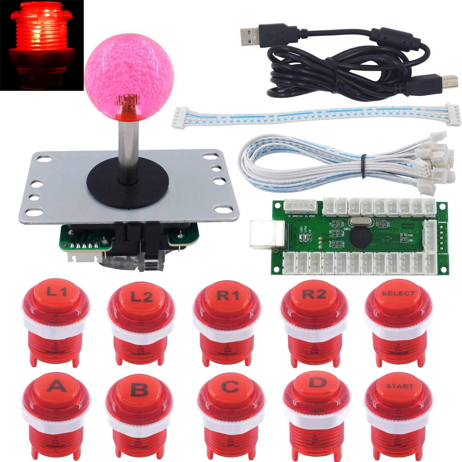 Arcade Stick DIY Kit - yellow