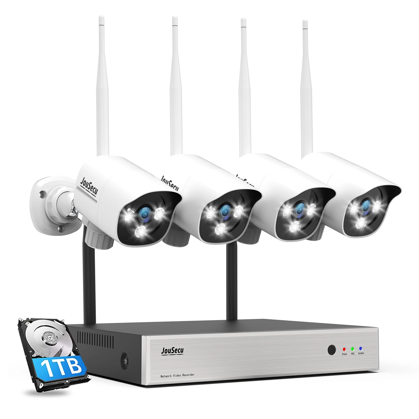 JouSecu NVR-W5641 + 5MP Wireless Bullet Camera - 8 channels