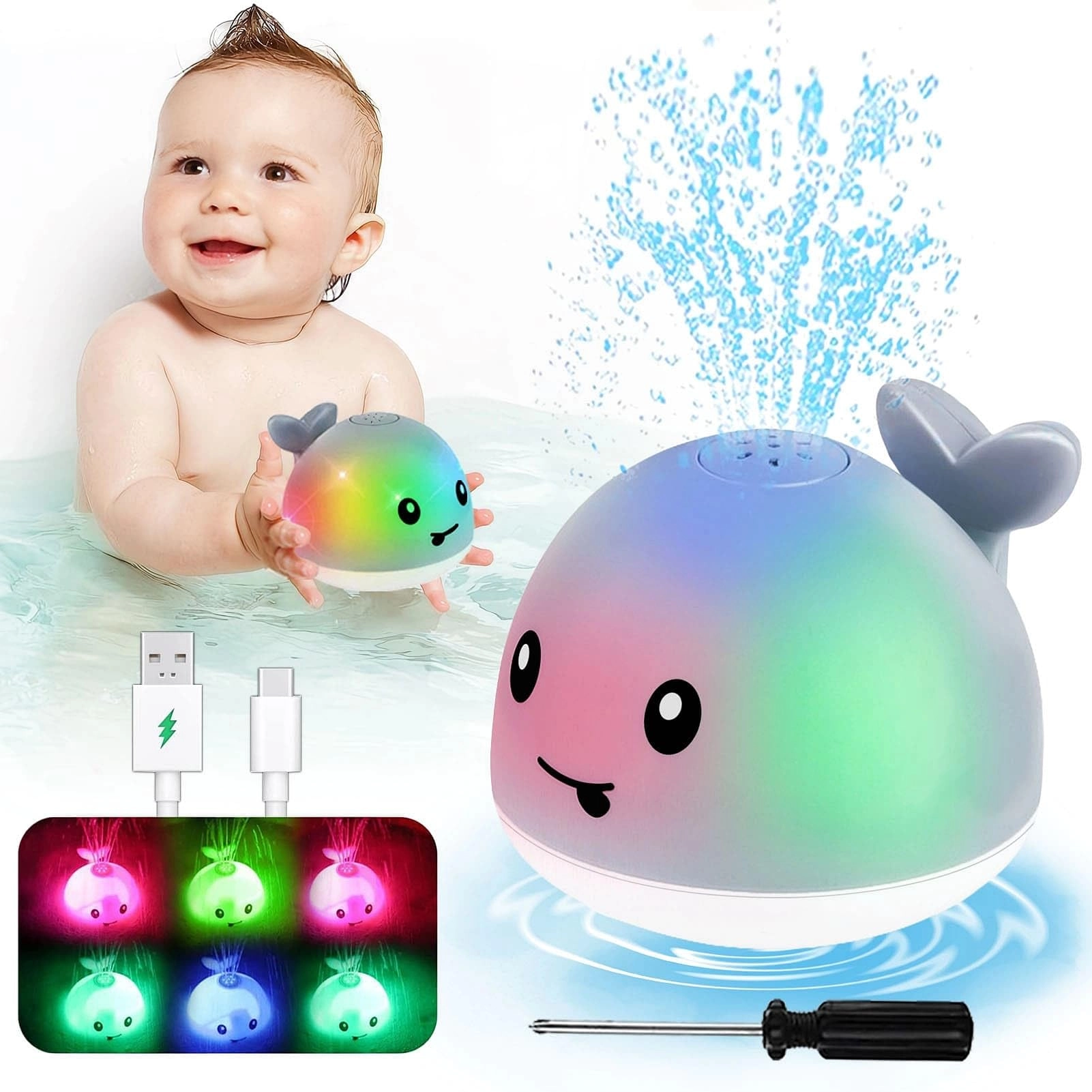 XIONGLE PLASTIC TOYS FACTORY Toddla Whale - Sprinkler Light Up
