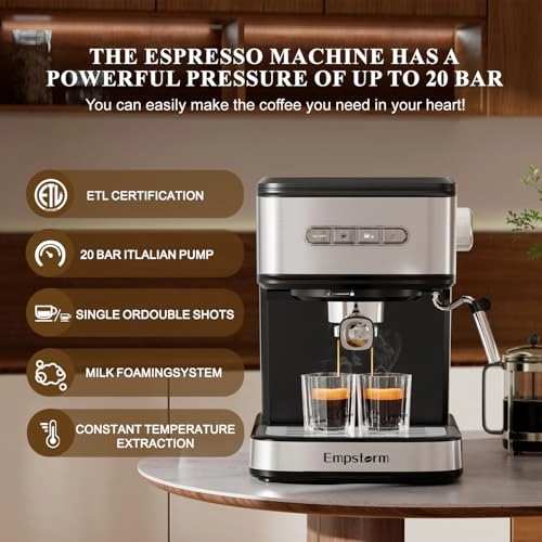 Espresso Machine - 20 Bar Milk Frother Steam Wand
