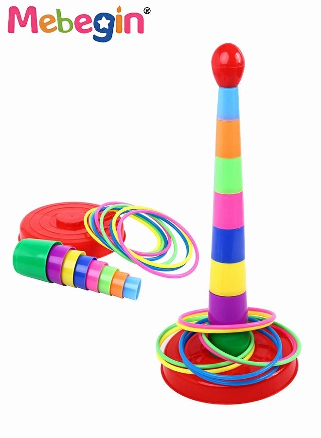 Ring Toss Game Set - 3+ Years 1 Pcs Stacking Cups, 8 Pcs Rings