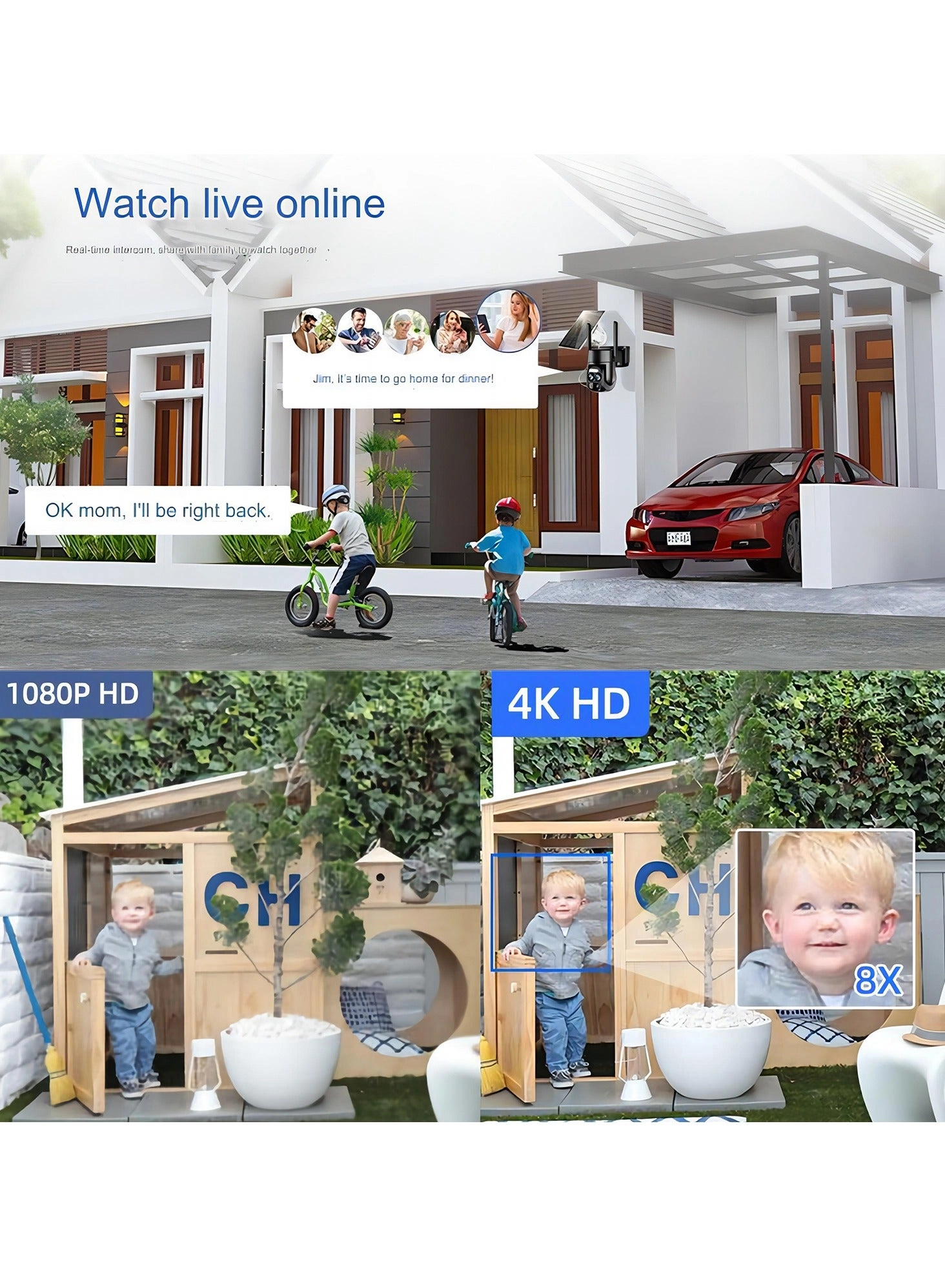 Solar Security Wireless Outdoor Camera 2K