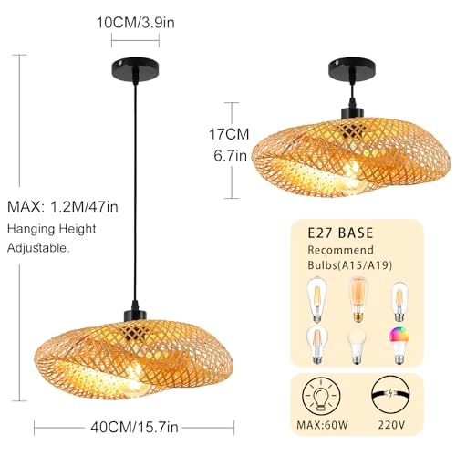Boho Chandelier - 60cm E27 Bamboo