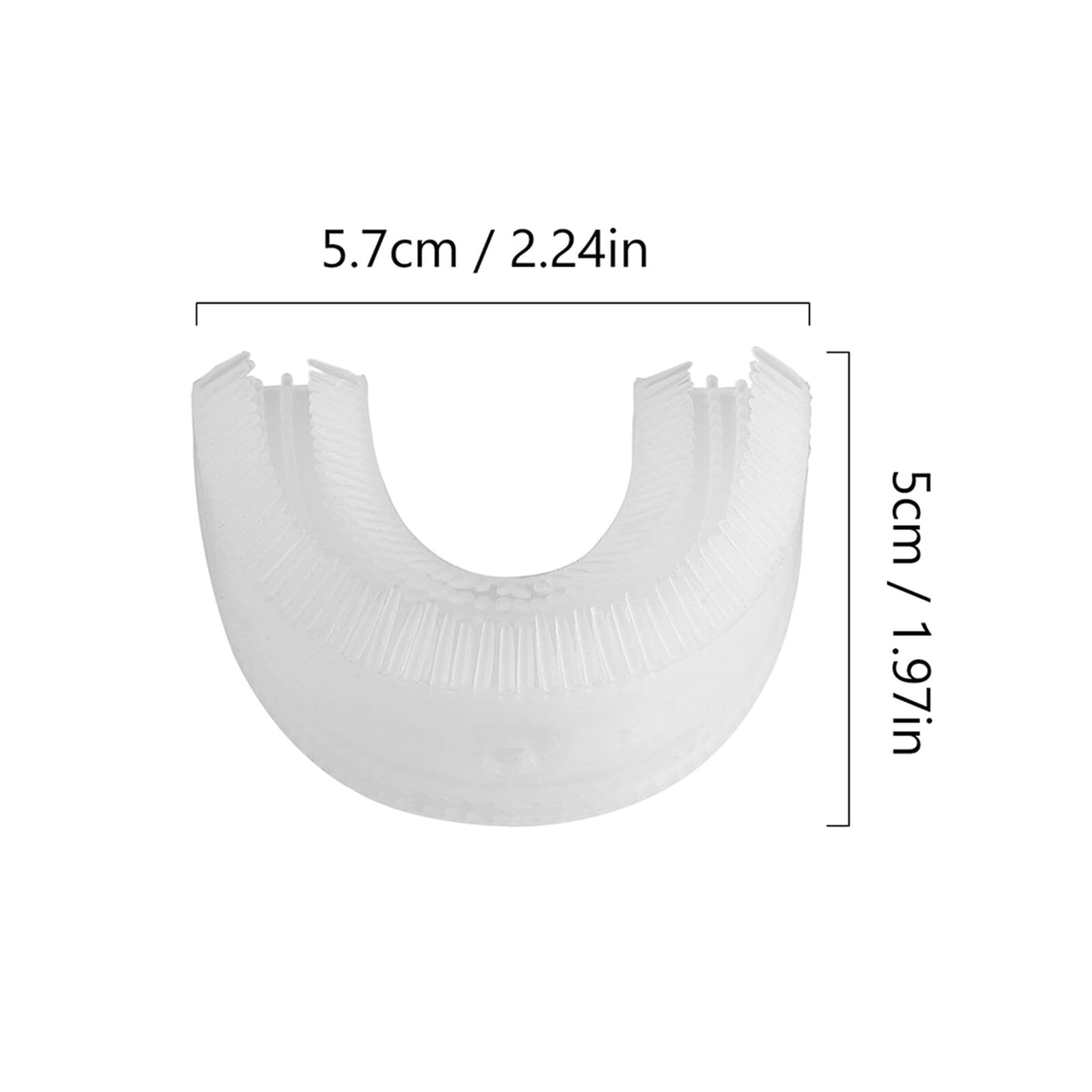 Electric Toothbrush Head Replacement - 2Pcs U-Shape Soft Bristle White