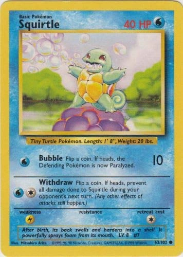 Pokmon Squirtle 63/102 - Base Set