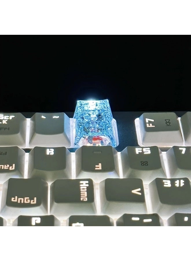 Crystal Style Resin Key Cap - 2PCS 12mm Black＆Blue