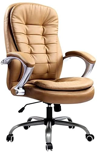 Desk Chair - PU Leather Brown High Back