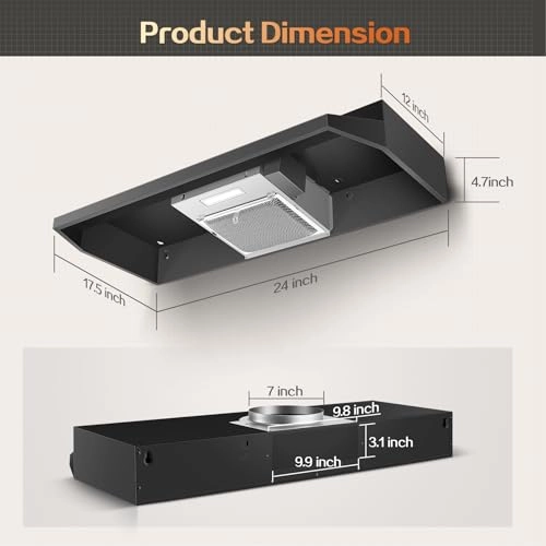 Under Cabinet Range Hood - 280 CFM 24 inch