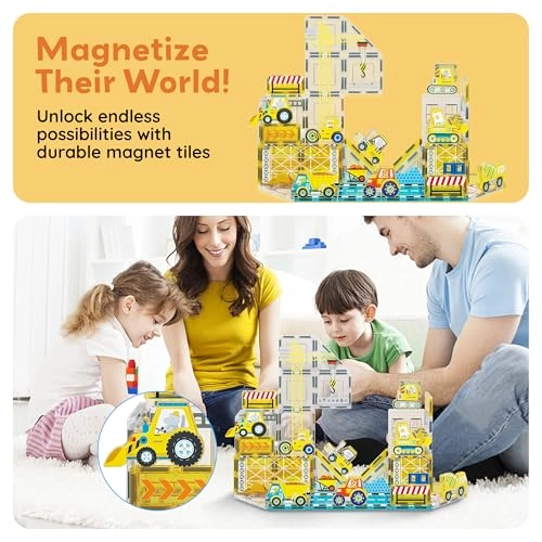 Magnet Building Tile Blocks Addon - Vehicles & Zoo 8pcs