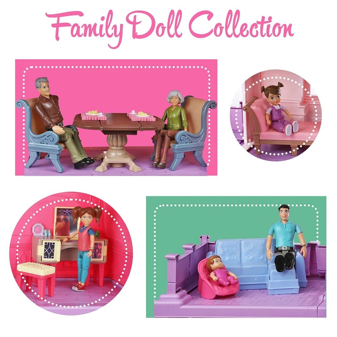 Sweet Li'l Family Dollhouse People - Set of 9 Plastic Ages 3+