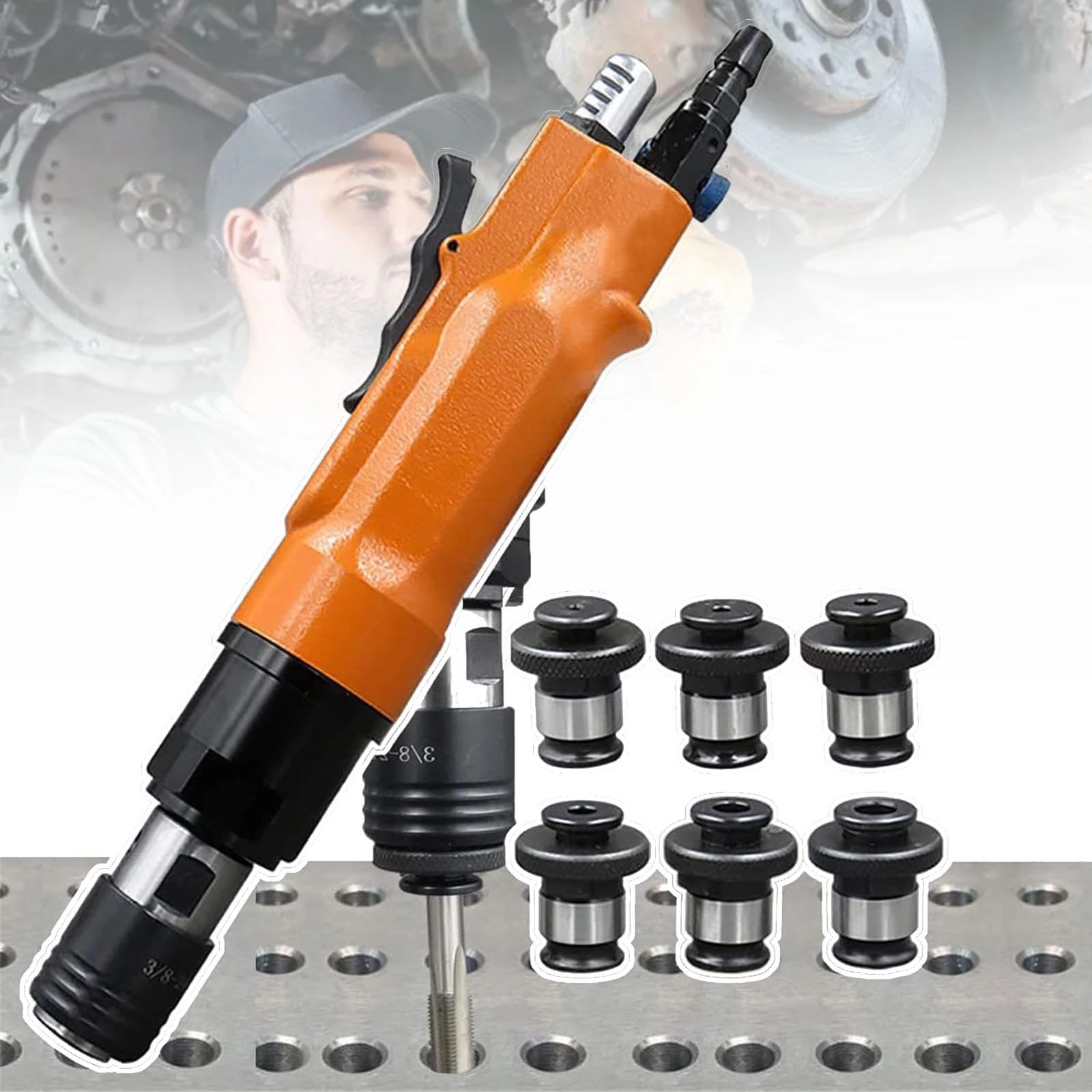 Pneumatic Tapping Machine - 6 Self-Locking Chucks (M3-M12) 700-2000RPM