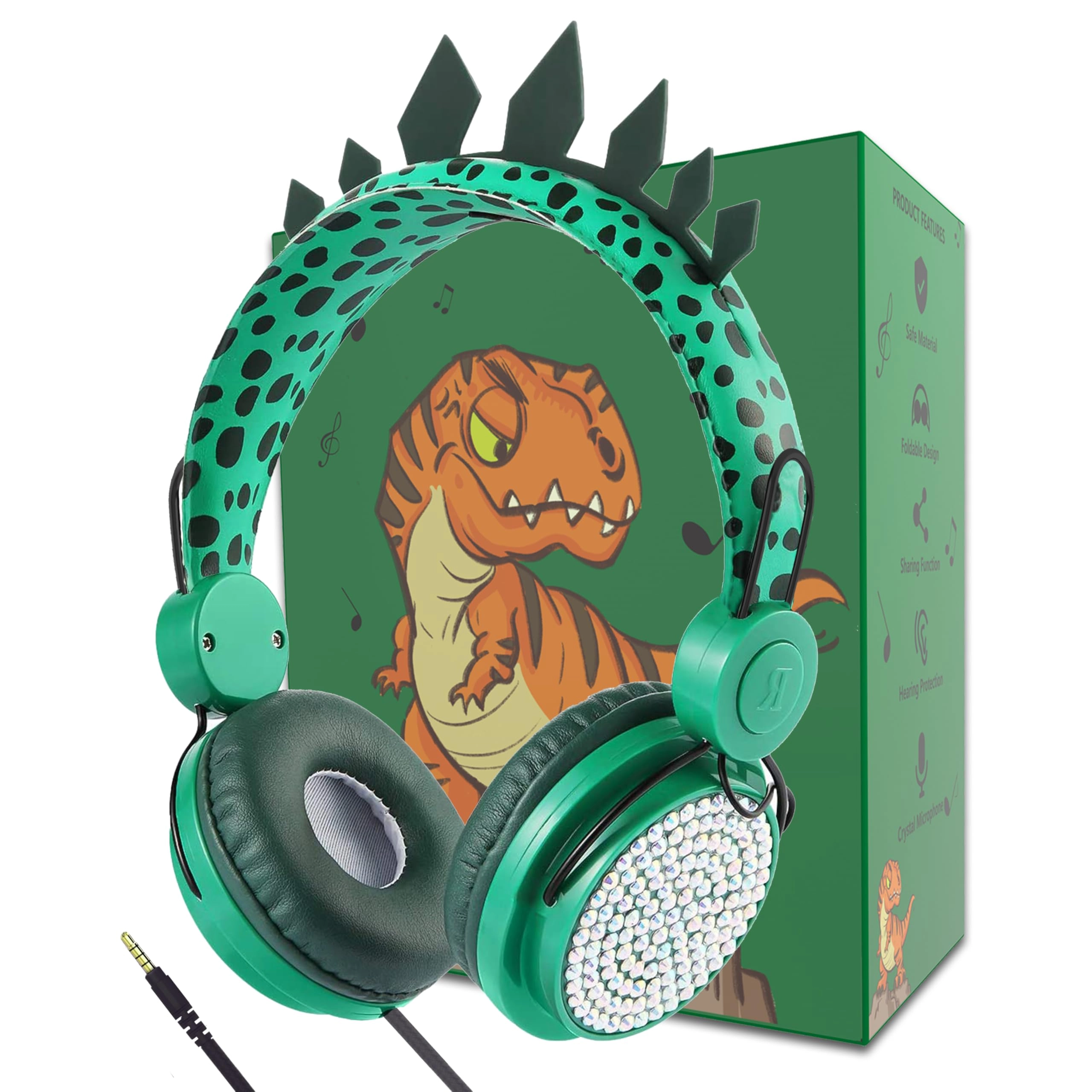 charlxee Dinosaur Kids Headphones Wired Headphone