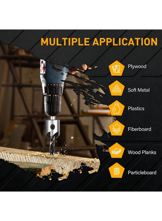 Countersink Drill Bit Set - High-Speed Steel 7PCS 3mm–10mm