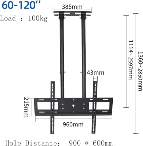 TV Ceiling Mount - 160kg 75-100 inch