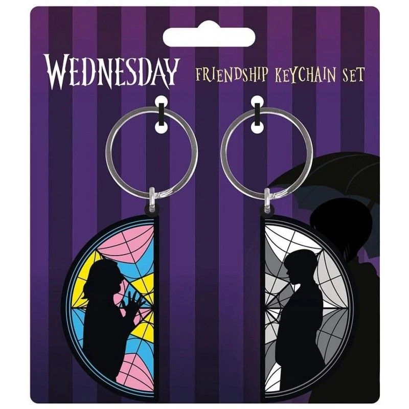 Rubber Keychain - Wednesday and Enid