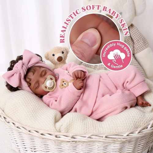 Bellita Reborn Baby Doll - 20 Inch Vinyl Cotton Black Girl Ages 3+