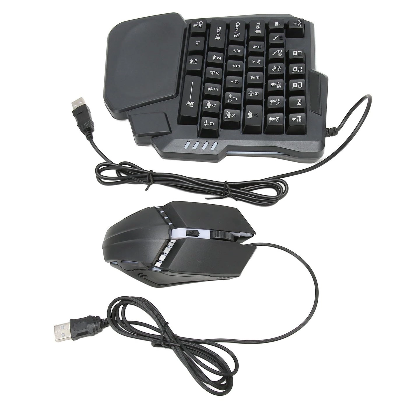 Keyboard Mouse Converter + Mechanical Half Keyboard + Adjustable Phone Stand - Android iOS